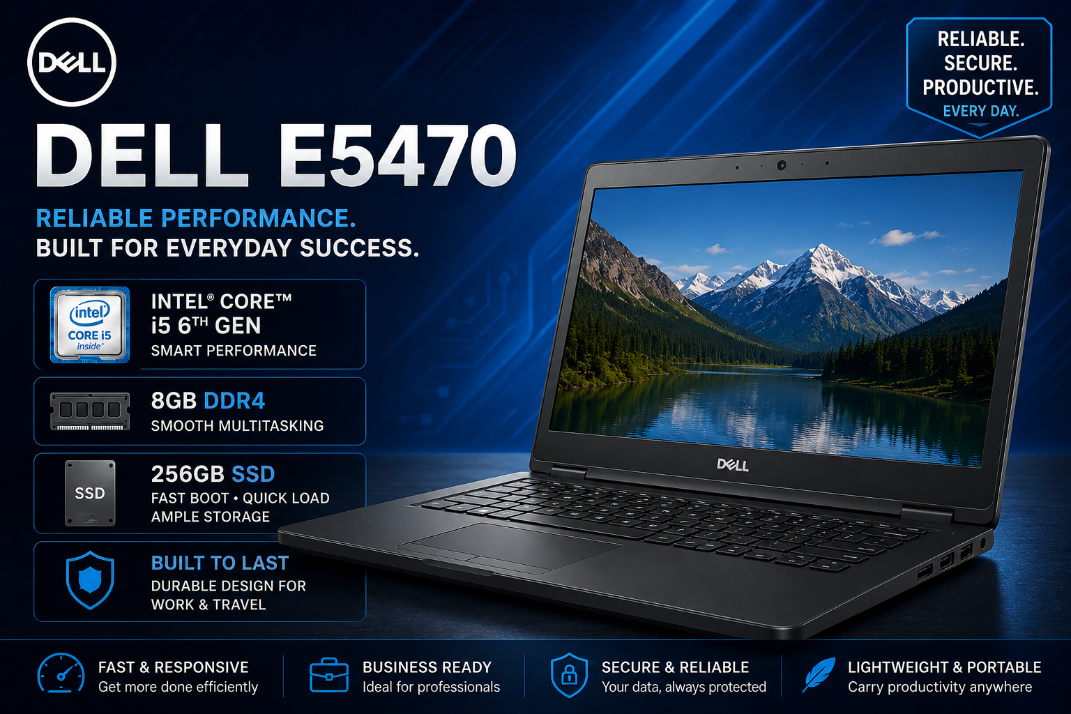 Laptop - Dell E5470 i5 6th 8GB RAM 256GB SSD