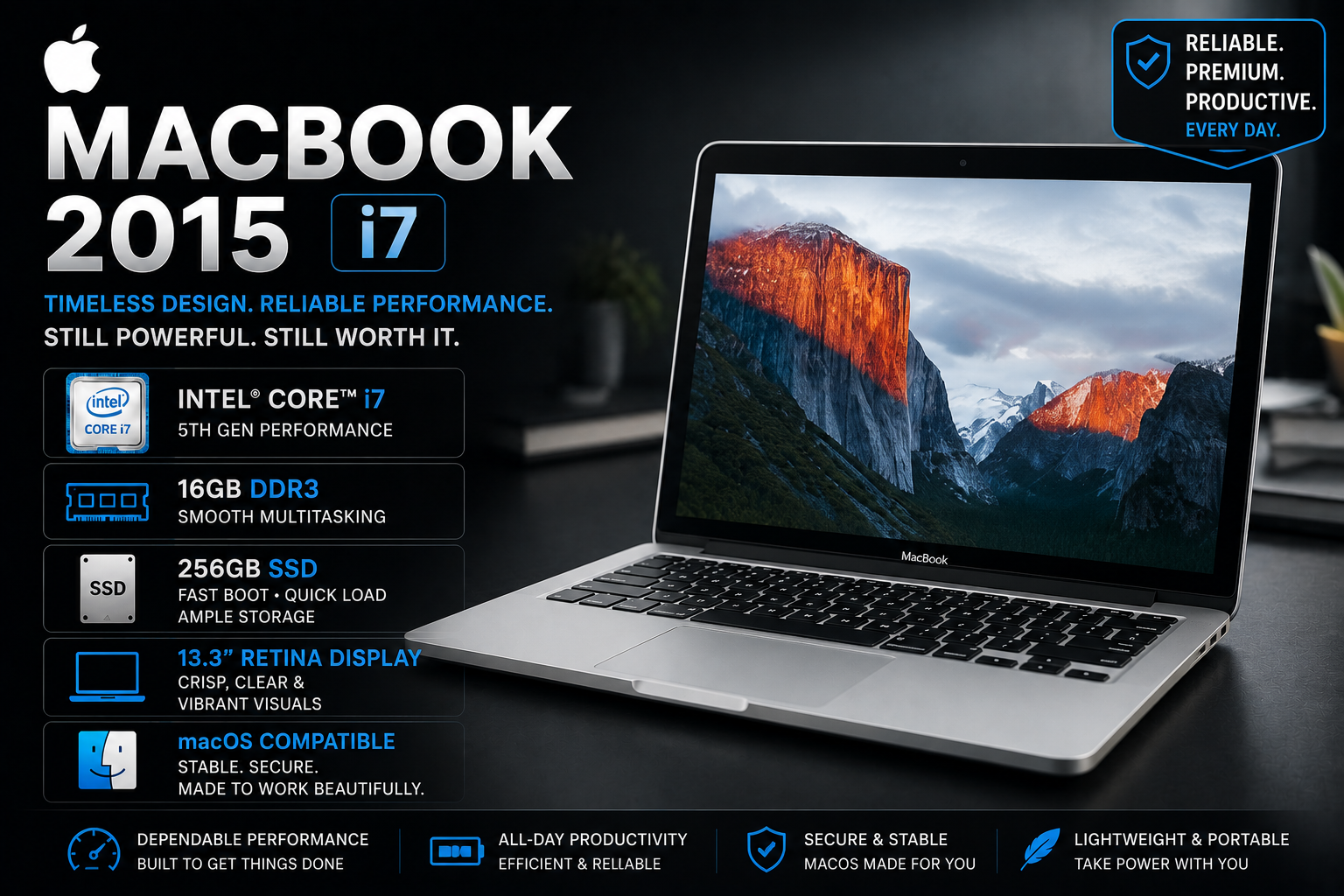 Laptop - MacBook 2015 i7 16GB 256GB