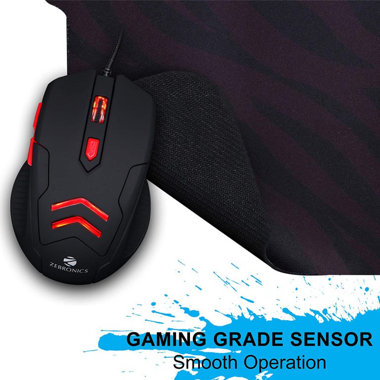 Zebronics ZebFeather USB Gaming Mouse with Mouse Pad i7 Solutions