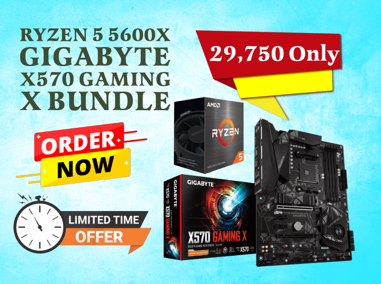 AMD Ryzen 5 5600X Processor + Gigabyte MB X570 GAMING X Motherboard Banner