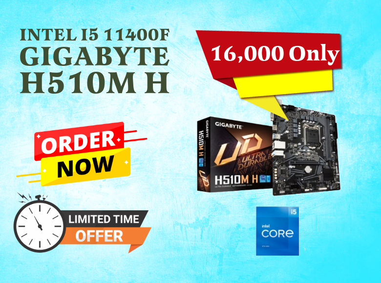 Intel Core i5 11400F Processor + Gigabyte H510M H Motherboard Bundle Banner